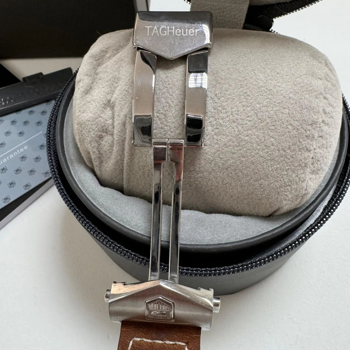 TH Carrera Chronograph Classic White Leather Strap